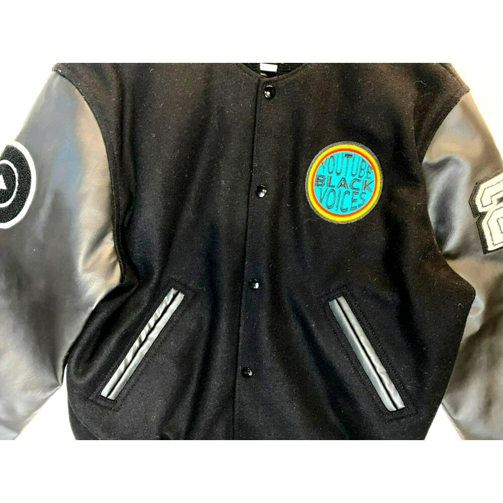 Varsity Base Jacket YouTube Lift Black Voices RARE Influencer Gift Mens Medium - Picture 5 of 13